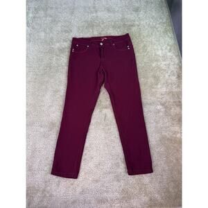 Gogo Star Jeans Womens Skinny Ankle Size XL Red Stretch Boho C543